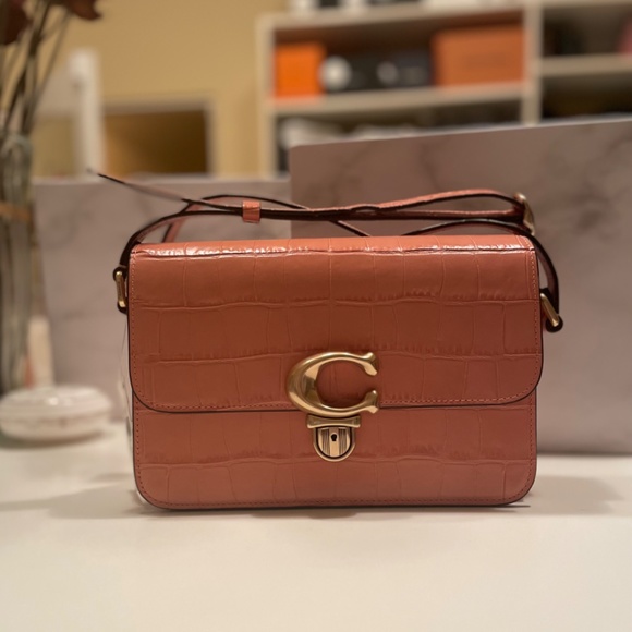 New Croc Effect Coach Studio Shoulder Bag - Picture 2 of 12